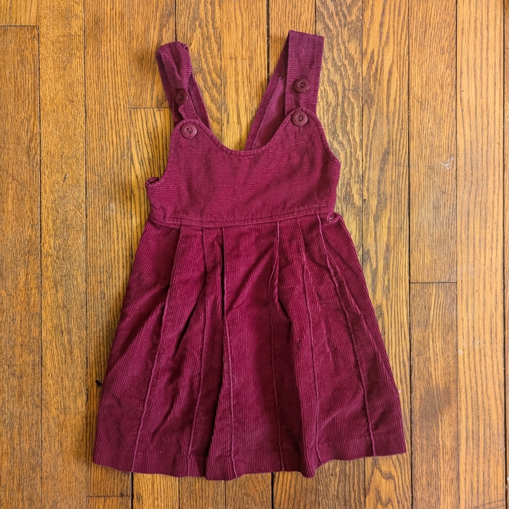 Vintage Winnie The Pooh Brand Kids 4 Corduroy Pinafore Overall Dress